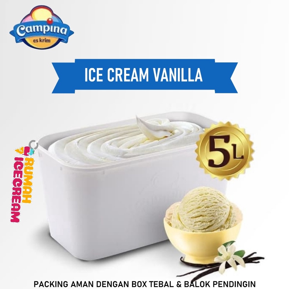 

HEMAT PROMO Es Krim Vanilla 5 Liter Campina