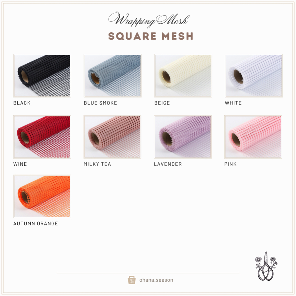 

Ohana Season Floral Mesh | Mesh Bunga | Square Mesh 50 cm x 5 Yard