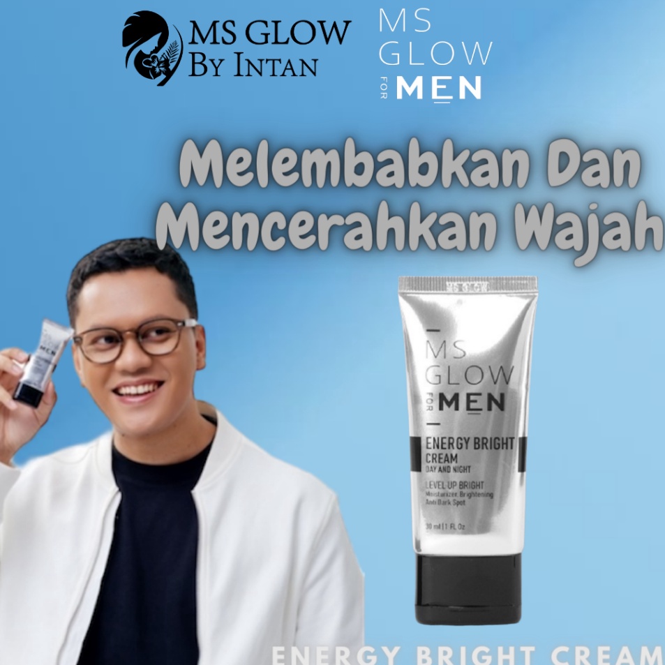 Harga Termurah MS Glow For Men Energy Bright Cream Krim Pencerah Wajah Pria Best Produk