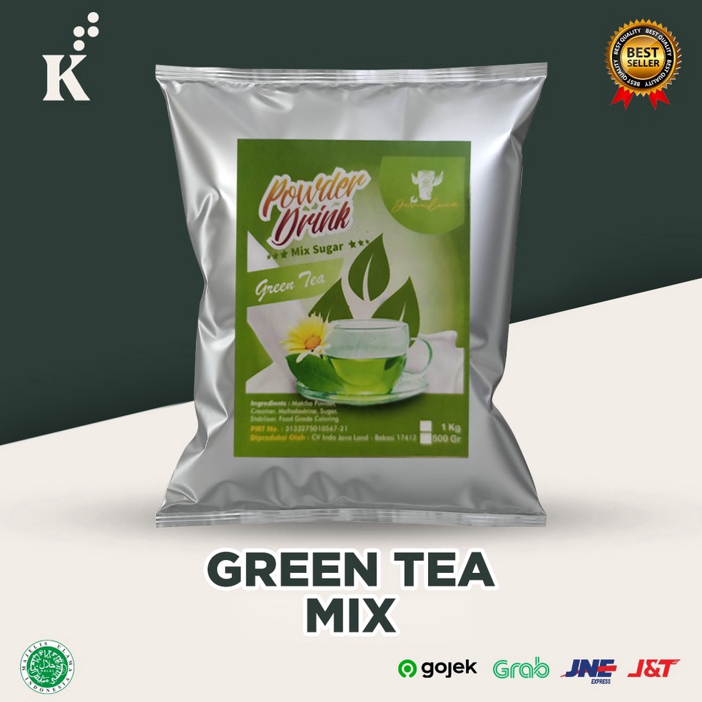 

FREE ONGKIR Bubuk Minuman Bubble Drink Powder Rasa Green Tea Mix Sugar 1 KG Javaland