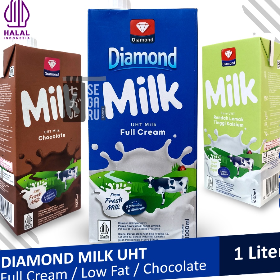 

FSASH SALE Susu Diamond UHT Full Cream Cokelat Low Fat 1 Liter