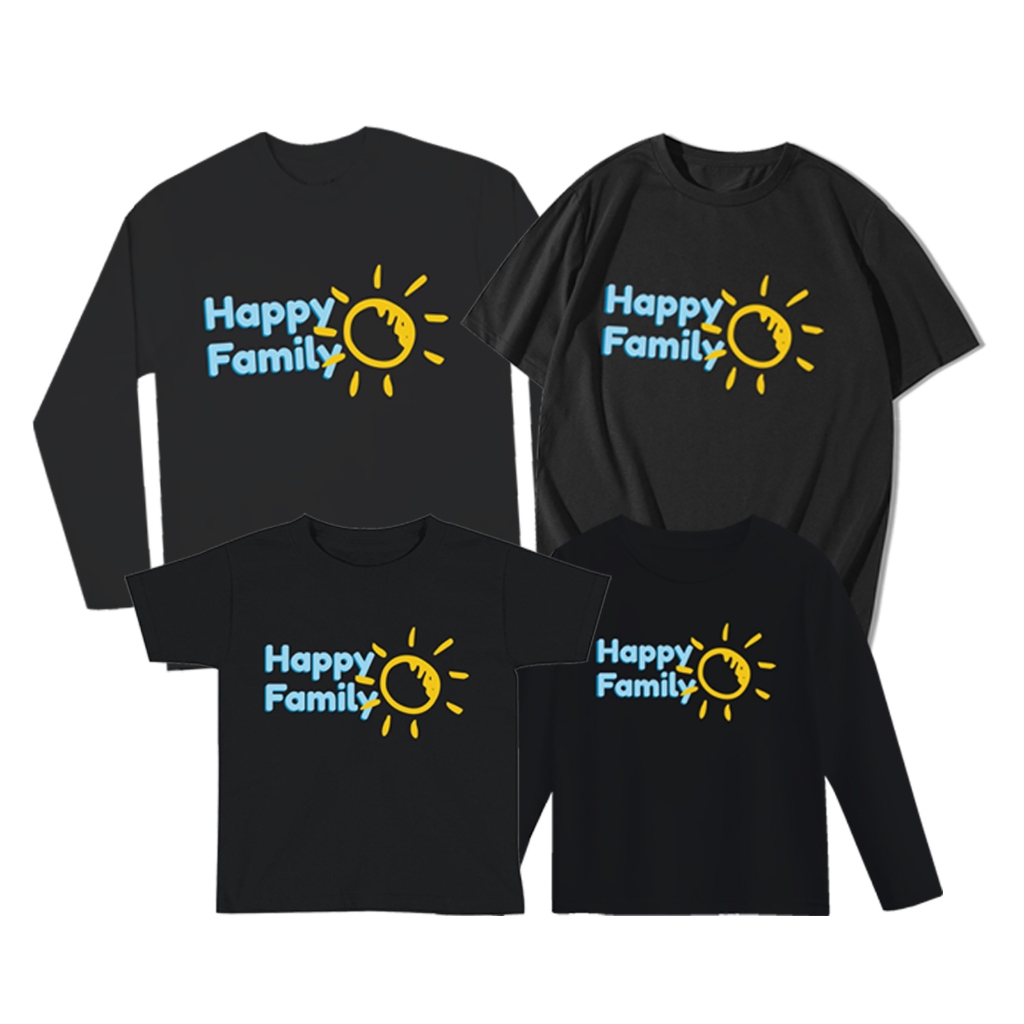 Kaos couple family baju seragam keluarga gambar matahari happy famili pasangan