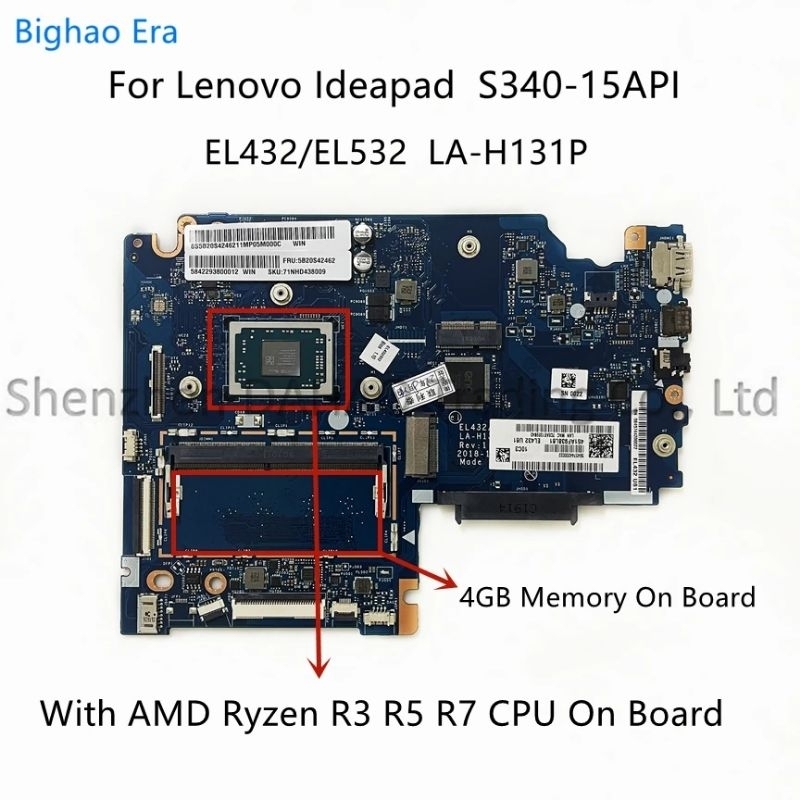 Motherboard mainboard Mobo Lenovo Ideapad S340 14iml AMD ryzen 3 3200u