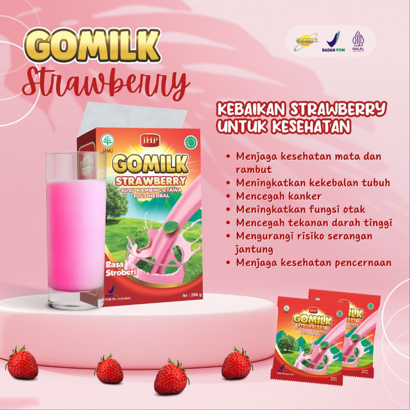 

Gomilk Susu Kambing Etawa Plus Herbal 200gr Strawbery