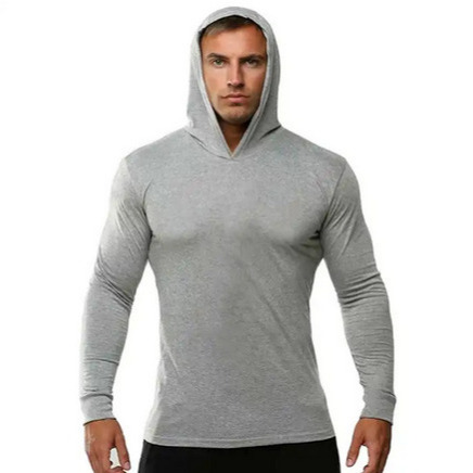 Kaos polos HOODIE kupluk pria wanita 30s lengan panjang katun premium knitto lengan panjang