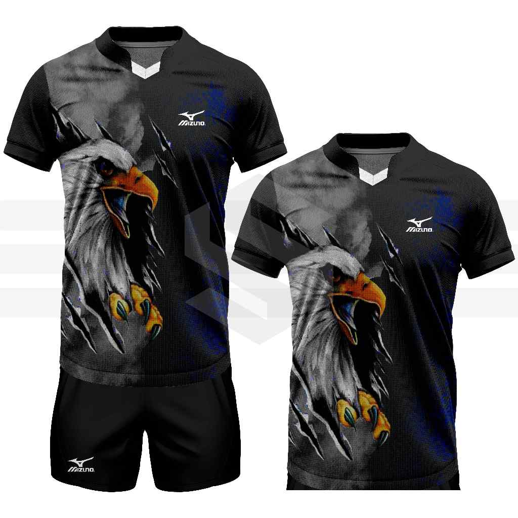 Jersey Voli Baju Volly Jersey Futsal Baju Futsal Kaos Bola Atasan Olahraga Badminton MZN ELANG BIRU