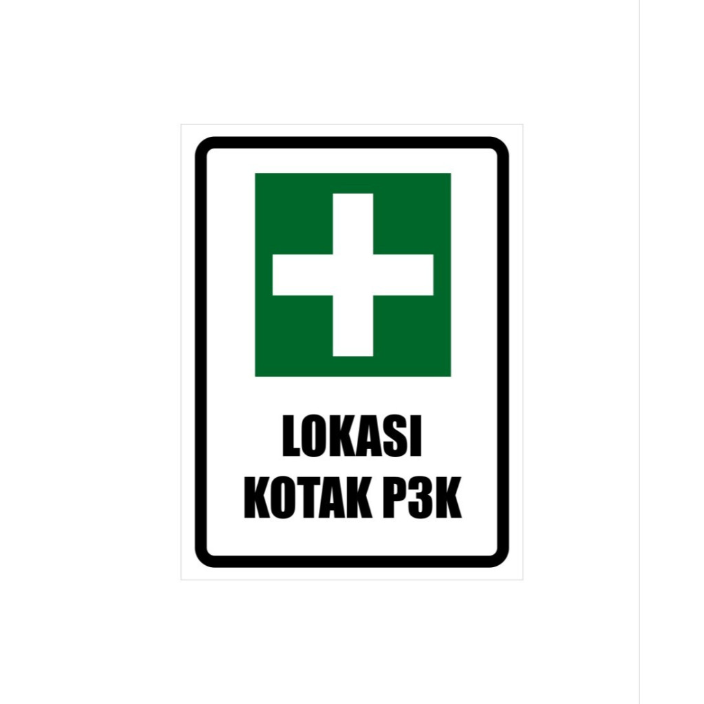 

Stiker Vinyl sign Rambu LOKASI KOTAK P3K. 20X15CM