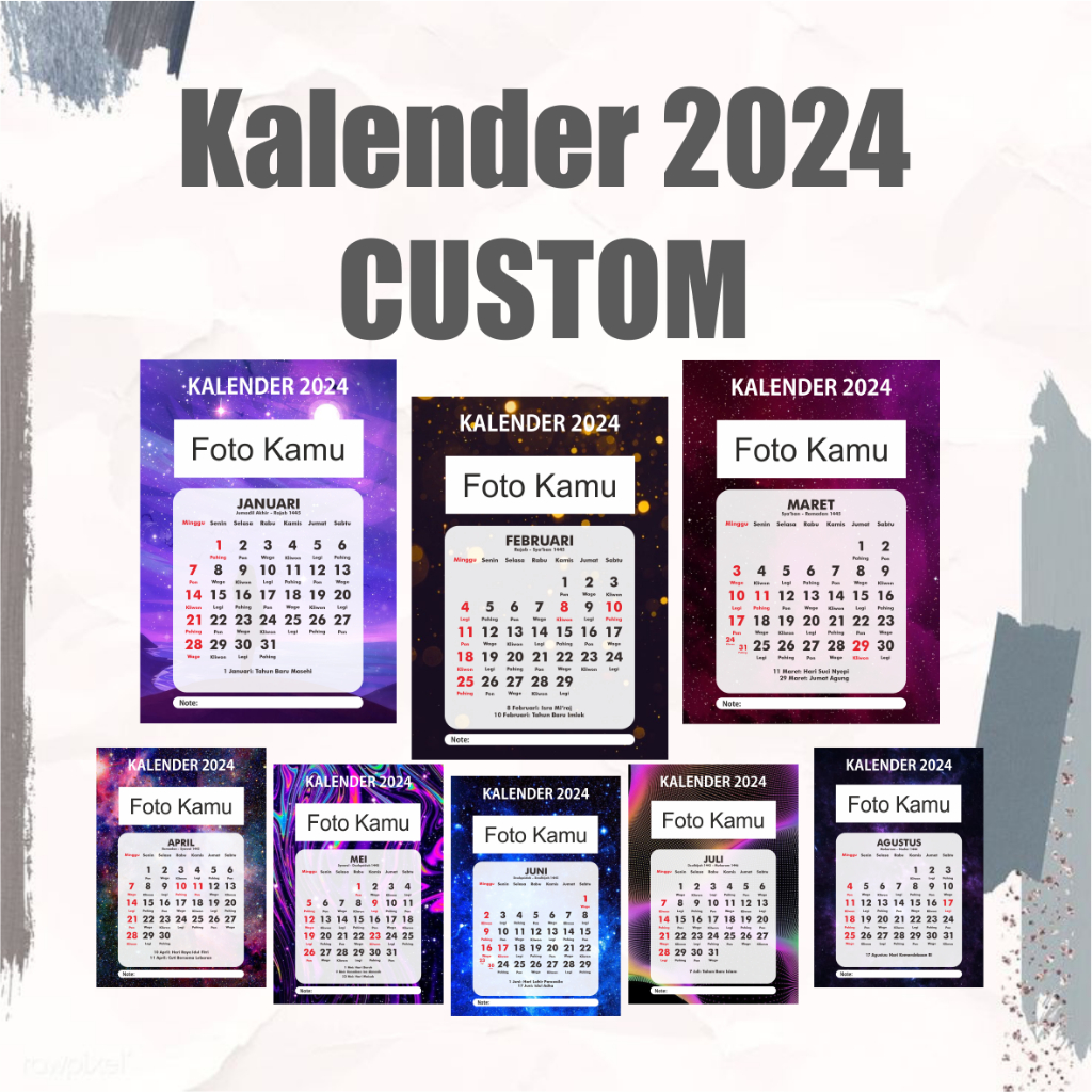 

Model B [Bulanan] Kalender 2024 Kalender Dinding 2024 Spiral Kalender Klem Custom Aesthetic Simpel
