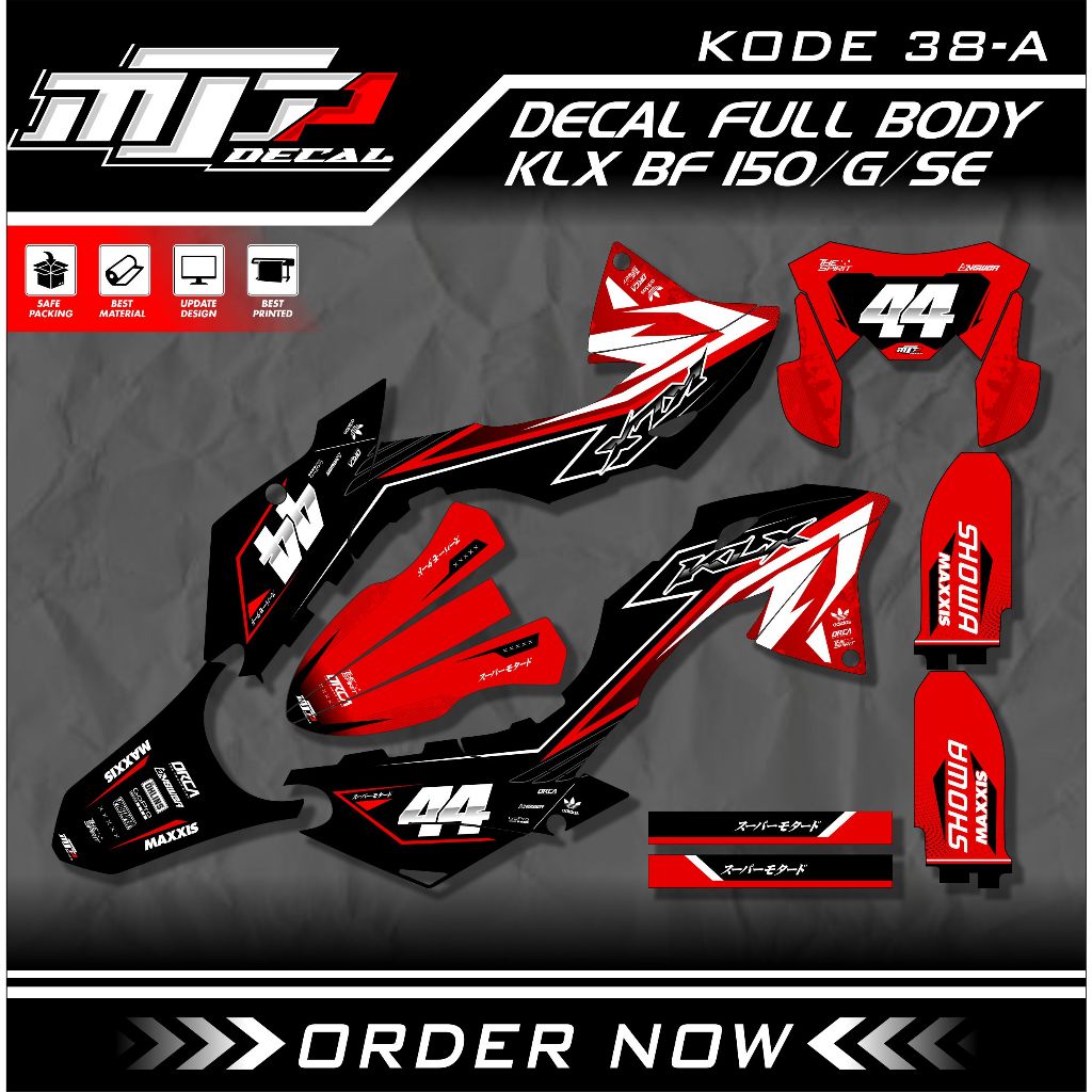 (COD) Decal Sticker Trail KLX 150 BF Fullbody - Dekal Stiker KLX BF/G/Extreme Desain Simpel Simpel 3