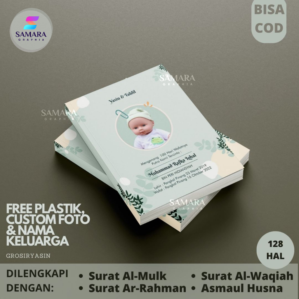 Buku Yasin dan Tahlil Custom Yasin Anak Kids Softcover Lengkap Arab Latin Terjemahan 128 Halaman ANA