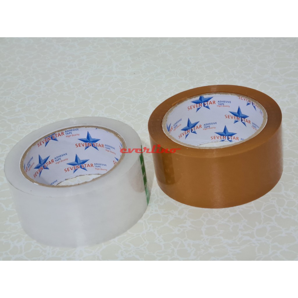 

berkah SEVEN STAR Tape 48 mm x 72 m isolasi solasi selotip isolatip lakban plakban coklat brown clear bening transparan transparent packing besar 48mm 2" 2 inch