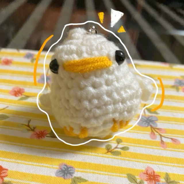 gantungan kunci boneka rajut amigurumi bebek