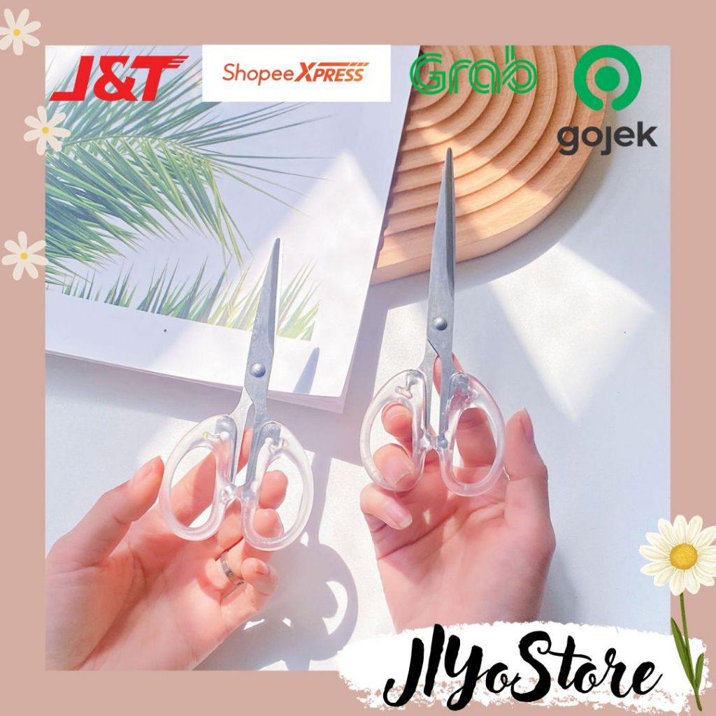 

Gunting Pemotong Kertas Bening Transparan Aesthetic Perlengkapan Peralatan Sekolah ATK Lucu