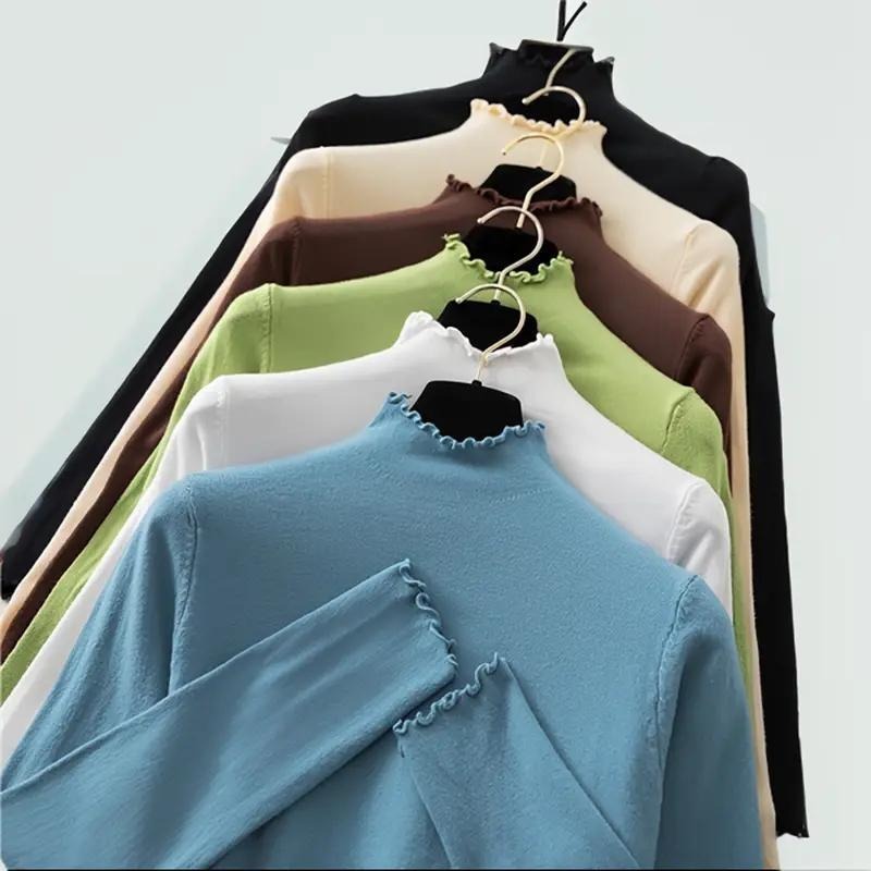 Baju Rajut Wanita Import ( KERAH KRIWIL ) Kaos Lengan Panjang