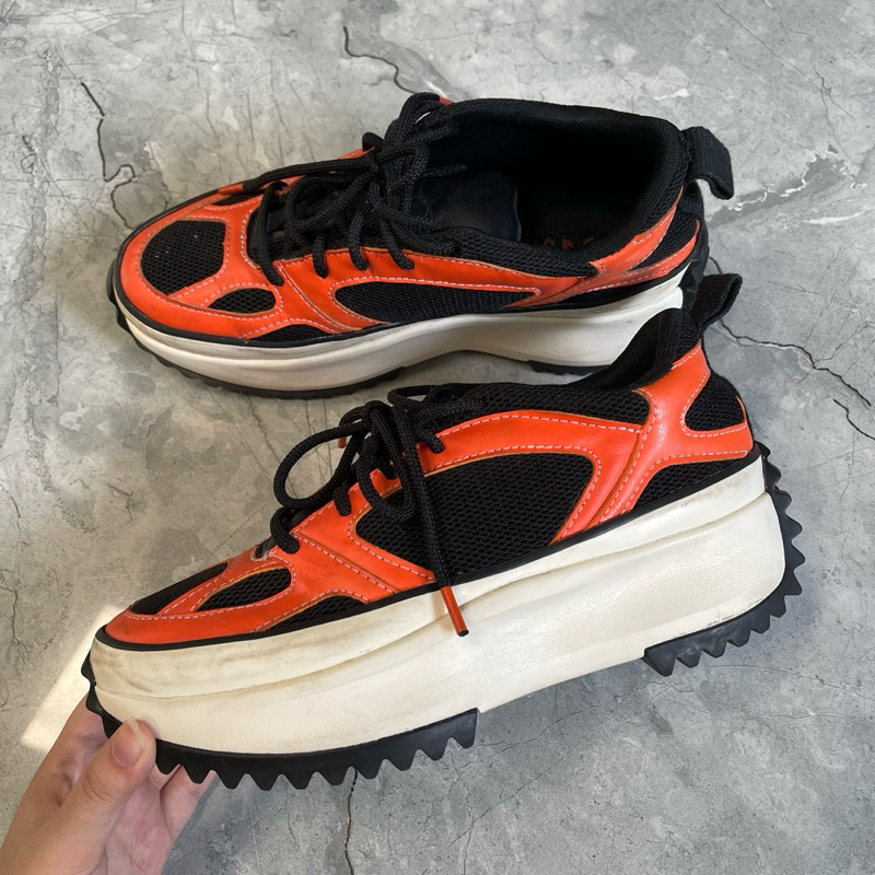 converse run star hike veloz low bold black orange original authentic platform preloved