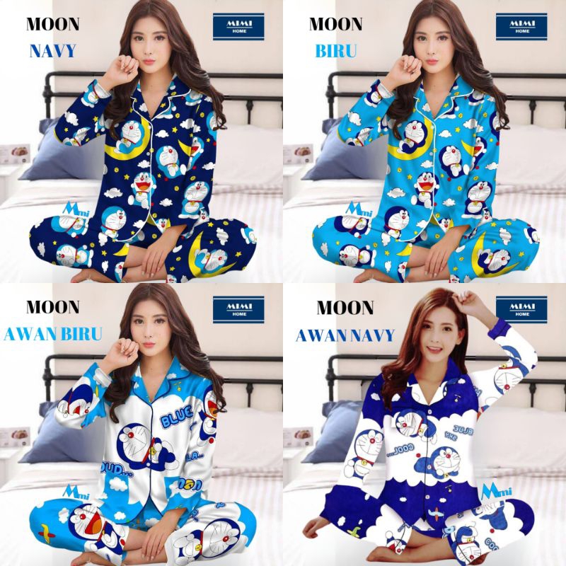 BAJU TIDUR DORAEMON PIYAMA DEWASA - LENGAN PANJANG