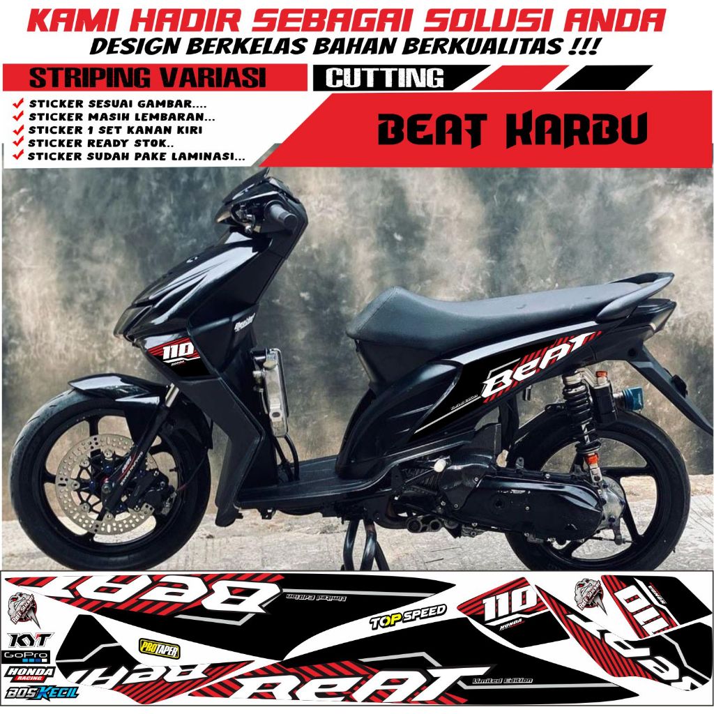 STRIPING BEAT KARBU VARIASI SIMPLE ,STICKER BEAT KARBU