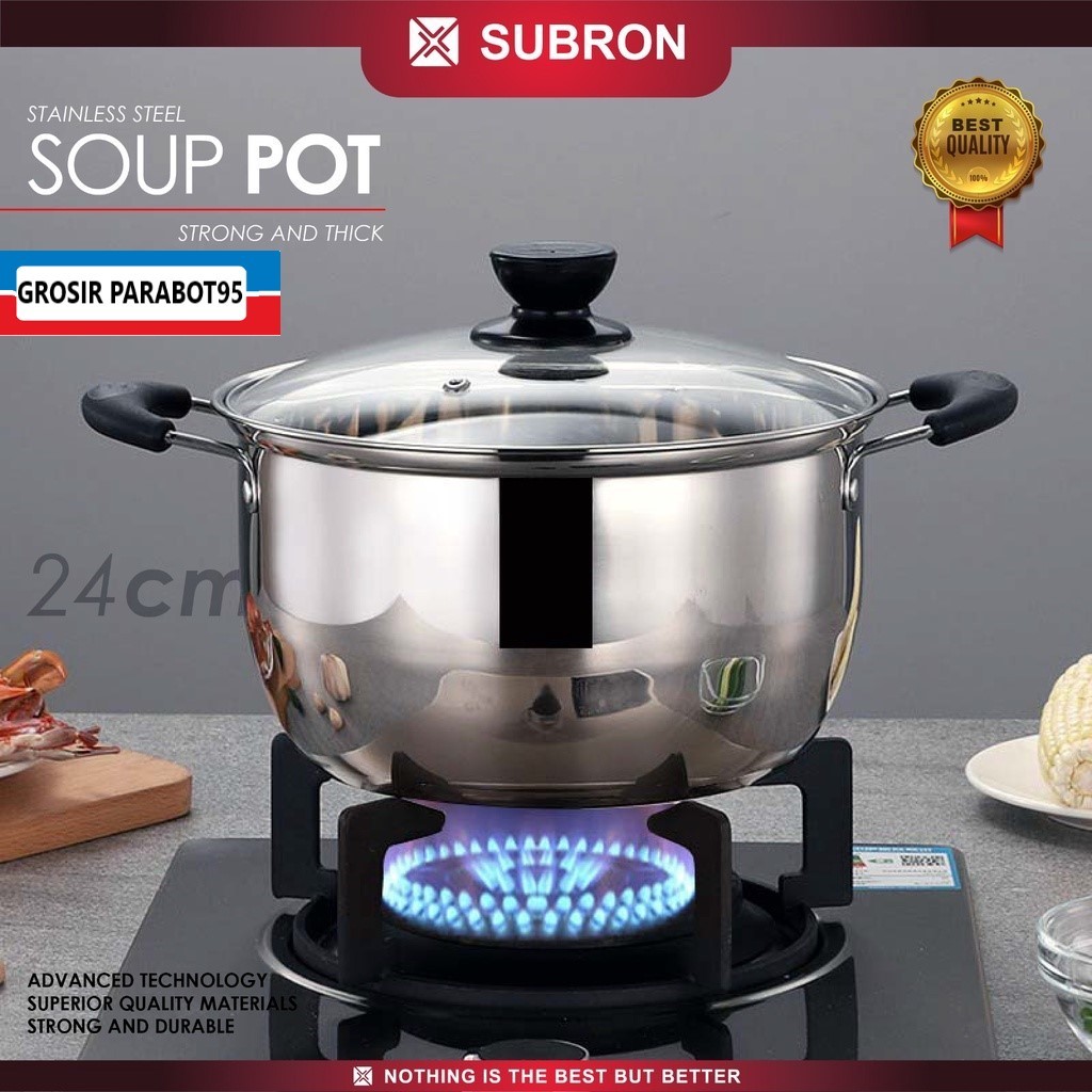 YYS 24CM PANCI KUPING / PANCI SAYUR ASEM KP DP / PANCI air / PANCI SOUP MIE TUTUP KACA