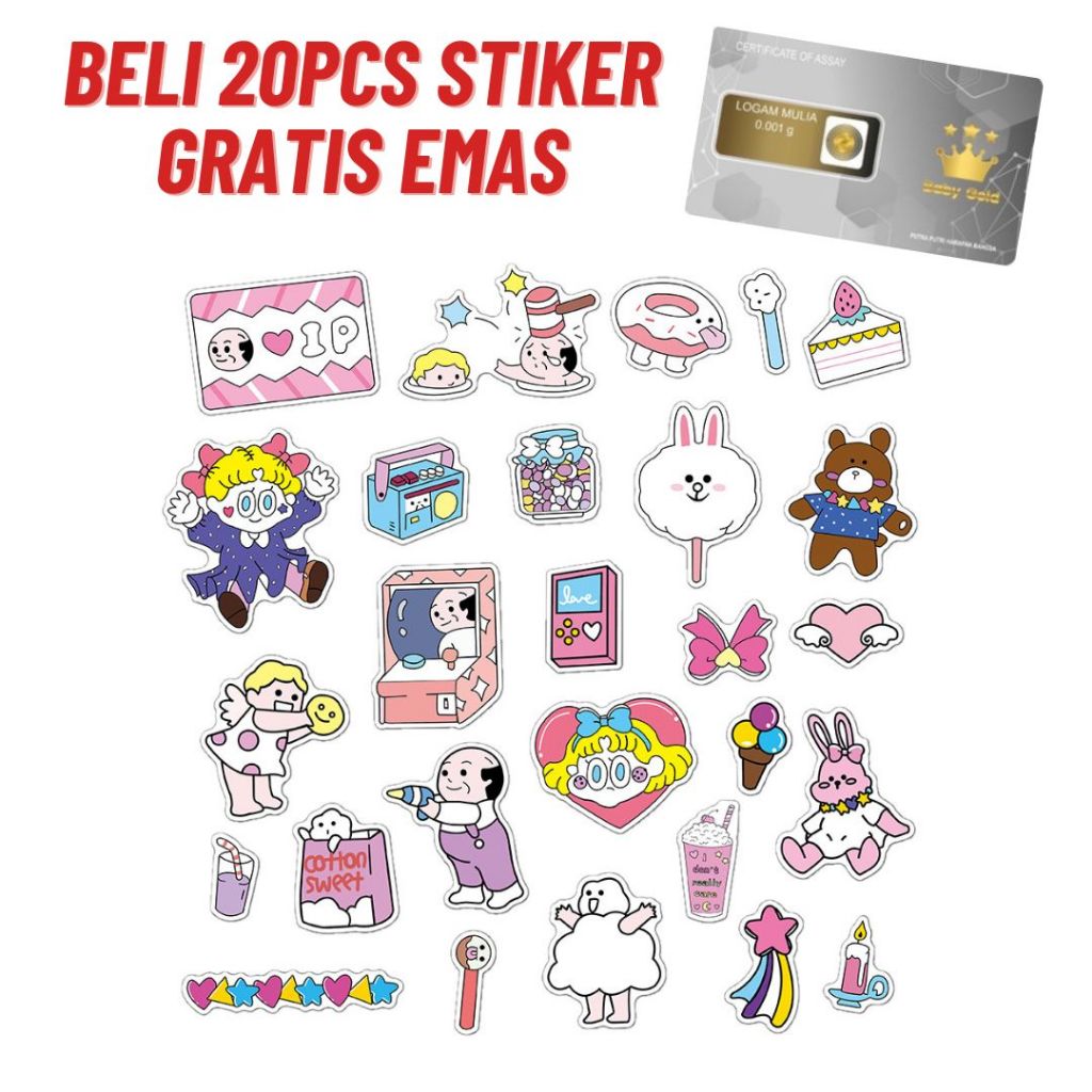

26 PCS - Stiker Cute Girl Korean Anti Air Stiker Koper Baggage