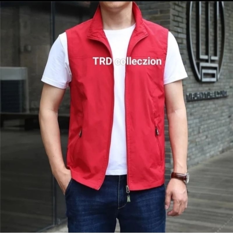 rompi Casual pria kasual/Rompi vest motor pria/Rompi polos 2 saku/Rompi pria dewasa keren/Rompi simp