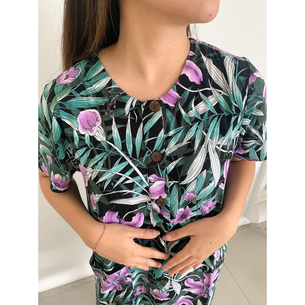 Dahlia Daster - Daster Paspol / Baju Rumah Wanita / Baju Tidur / Daster Kekinian / Daster Berlengan