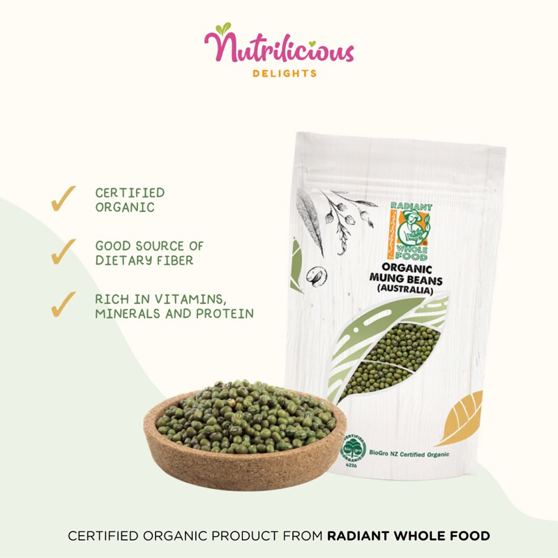 

Organic Mung Beans Radiant 500 Gram Kacang Hijau Organik