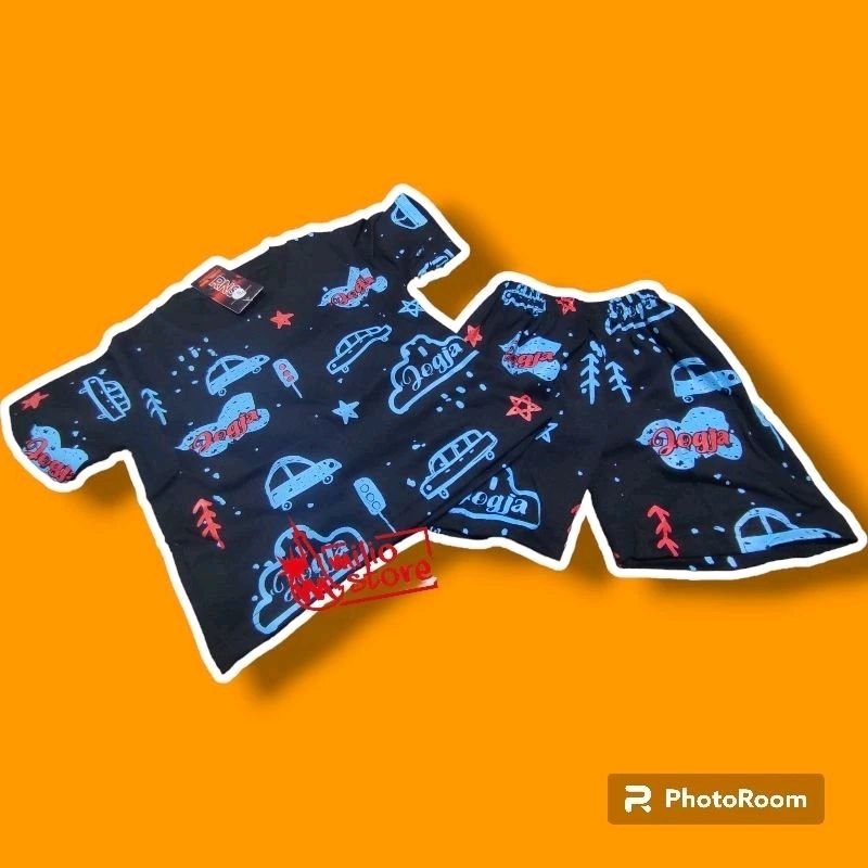 setelan anak khas jogja / baju anak malioboro jogjakarta / kaos tiedye anak jogja / setelan anak kha