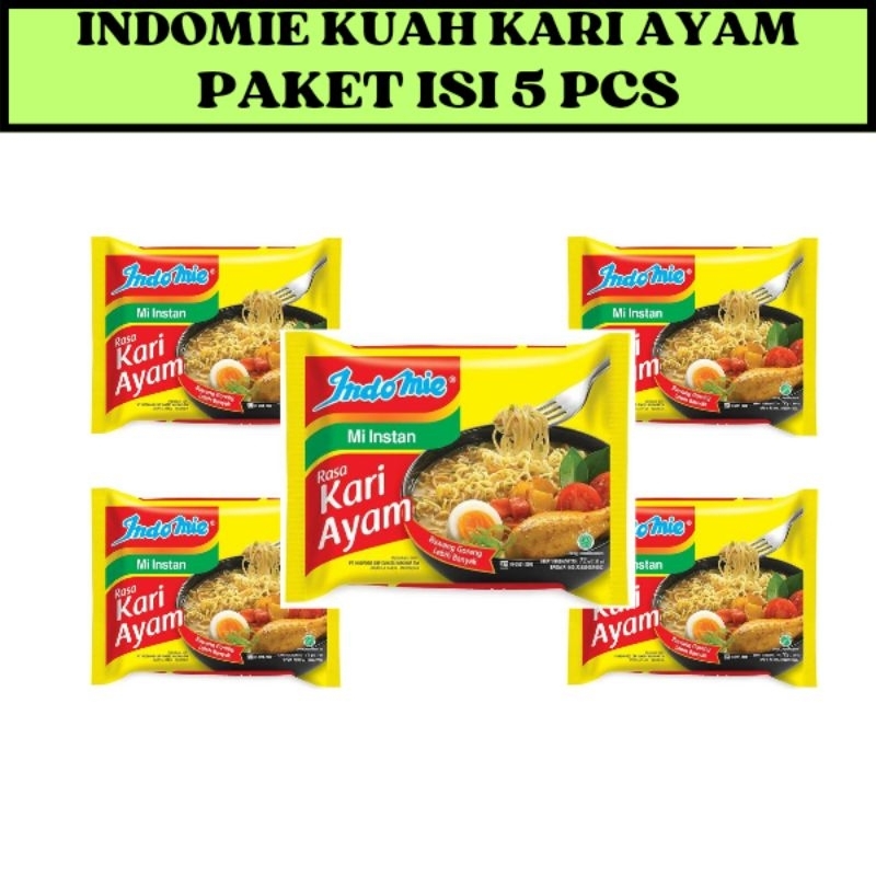 

(BUNDLING 5 PCS) INDOMIE KUAH KARI AYAM