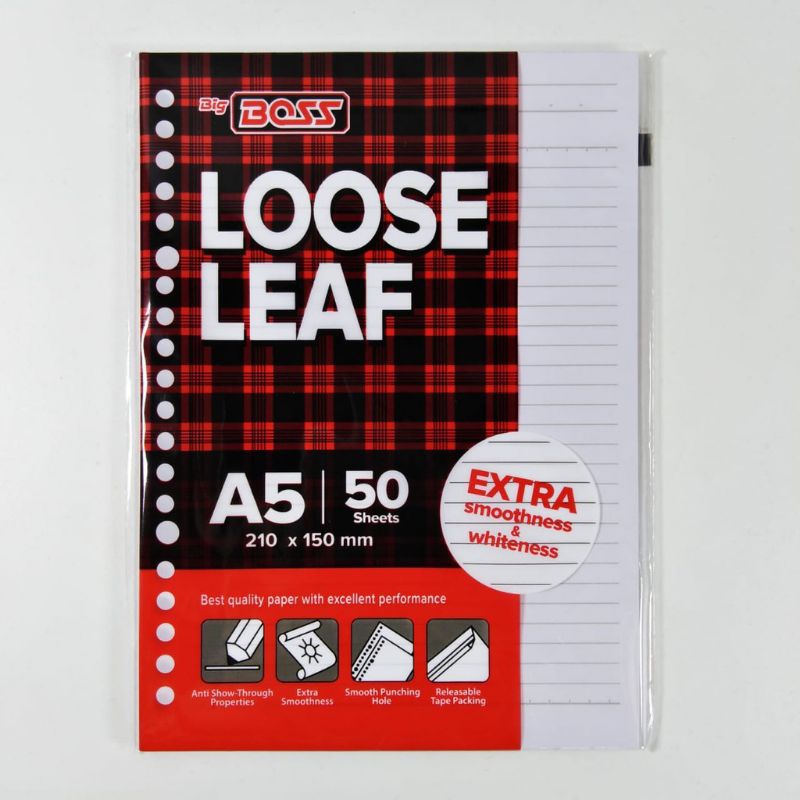 

LOOSE LEAF ISI KERTAS FILE UKURAN A5 BOSS 100 LEMBAR