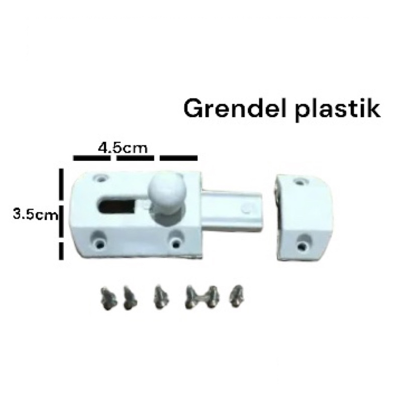GRENDEL PLASTIK KAMAR MANDI PVC / PENGUNCI PINTU KAMAR MANDI