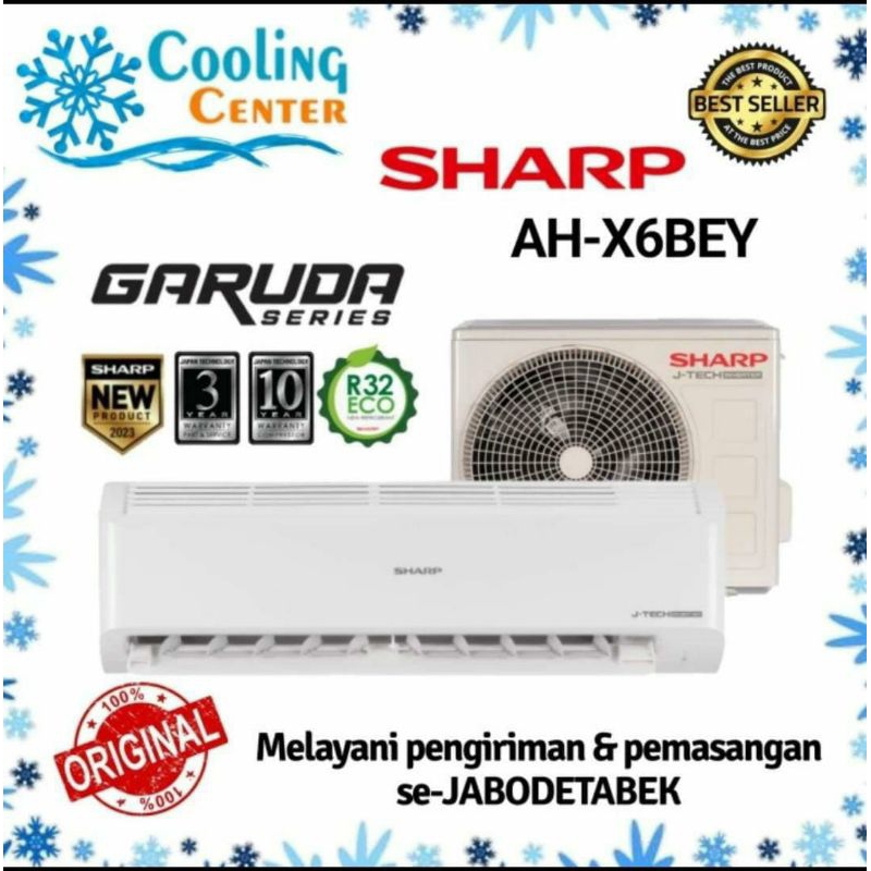 AC SHARP AH - X 6 BEY 1/2 PK INVERTER R32 AH-X6BEY + PASANG INSTALASI