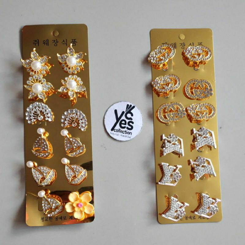 Bros Dagu Warna Gold Silver Emas Mutiara 1 PCS pin hijab Khimar kekinian
