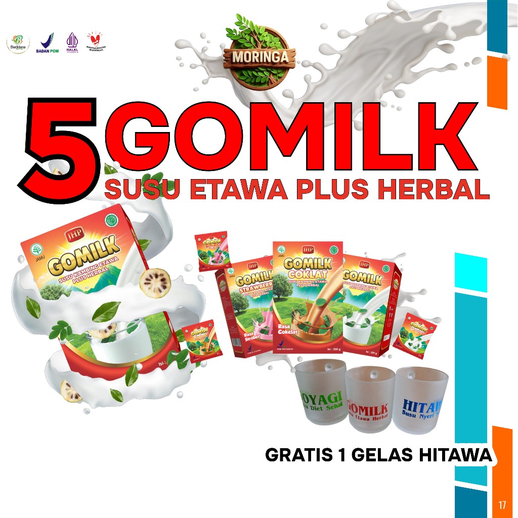 

BELI 5 BOX SUSU GOMILK FREE 1 GELAS / SUSU GOMILK SUSU ETAWA HERBAL DAUN KELOR / SUSU GEMUK GOMILK / SUSU KAMBING ETAWA PREMIUM