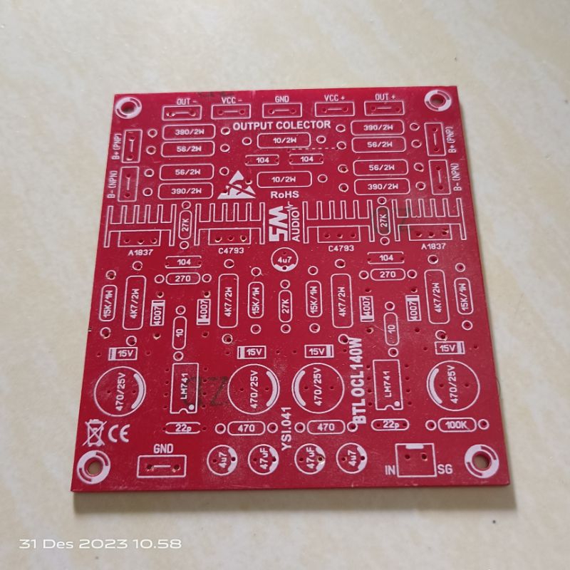 PCB POWER BTL OCL 140watt