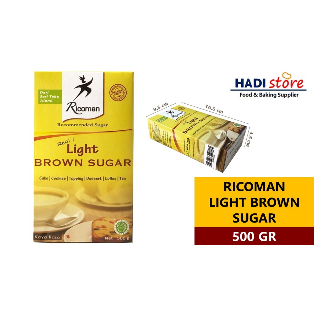 

RICOMAN LIGHT BROWN SUGAR GULA TEBU COKLAT - 500 GR