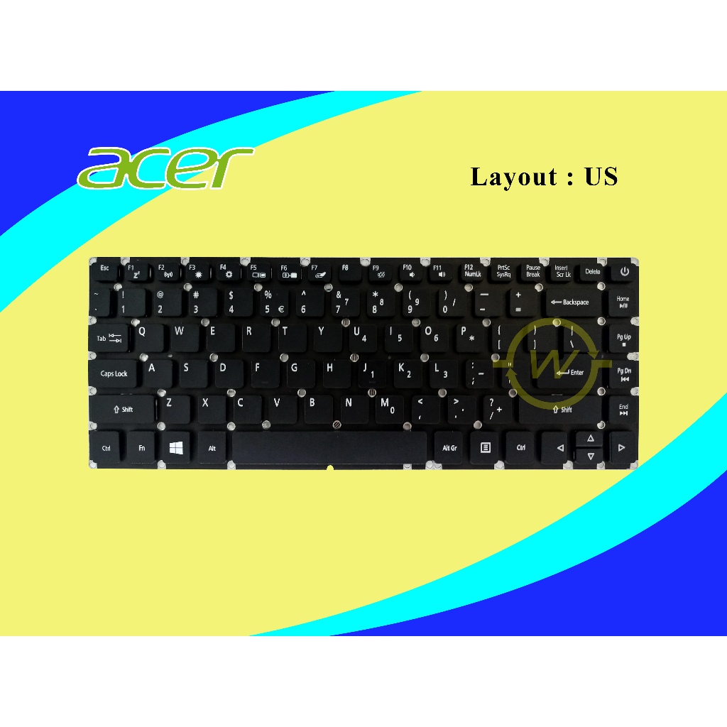 Keyboard Laptop Acer Aspire A314-31 A314-32 A314-33 A314-32-C Series Hitam