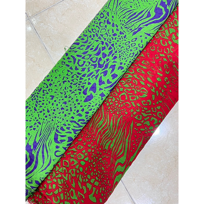 sifon motif zebra-leopard / kain bahan sifon halus motif premium