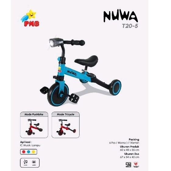 Tricycle 2in1 Pmb Nuwa T20-5/T20-7/T20-7 Nano