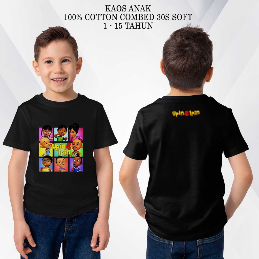 Kaos Anak UPIN IPIN Tshirt Anime Vintage Usia 1-12 Tahun Unisex UI01