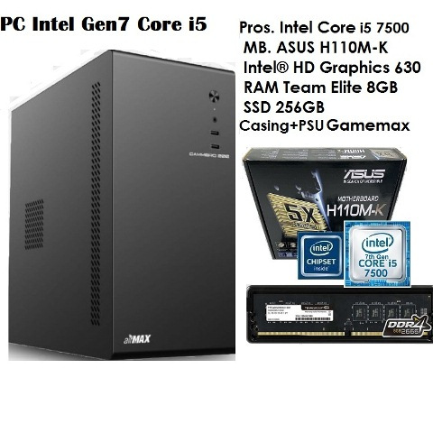 Paket Intel GeN7 Core i5 MB ASUS H110M-K RAM 8GB SSD