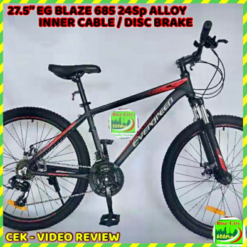 Terlaris Sepeda Gunung Mtb 27.5 Evergreen Blaze 685 Alloy - 3X8Sp Inner Cable Disc Brake.