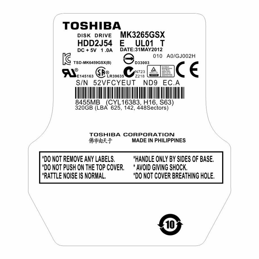 

stiker cromo hardisk toshiba ukuran 6,2x7cm utk laptop 160gb,250gb,320 DST...