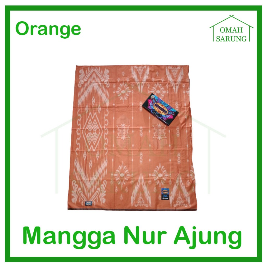 Sarung Tenun Mangga Nur Ajung Kembang Warna Orange Original Premium OMAH SARUNG