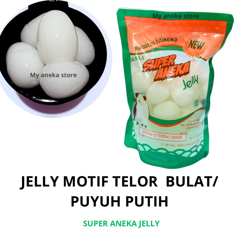 

jelly motif telor puyuh PUTIH /telor bulat super aneka jelly/ jelly rainbow /jelly murah 500gr