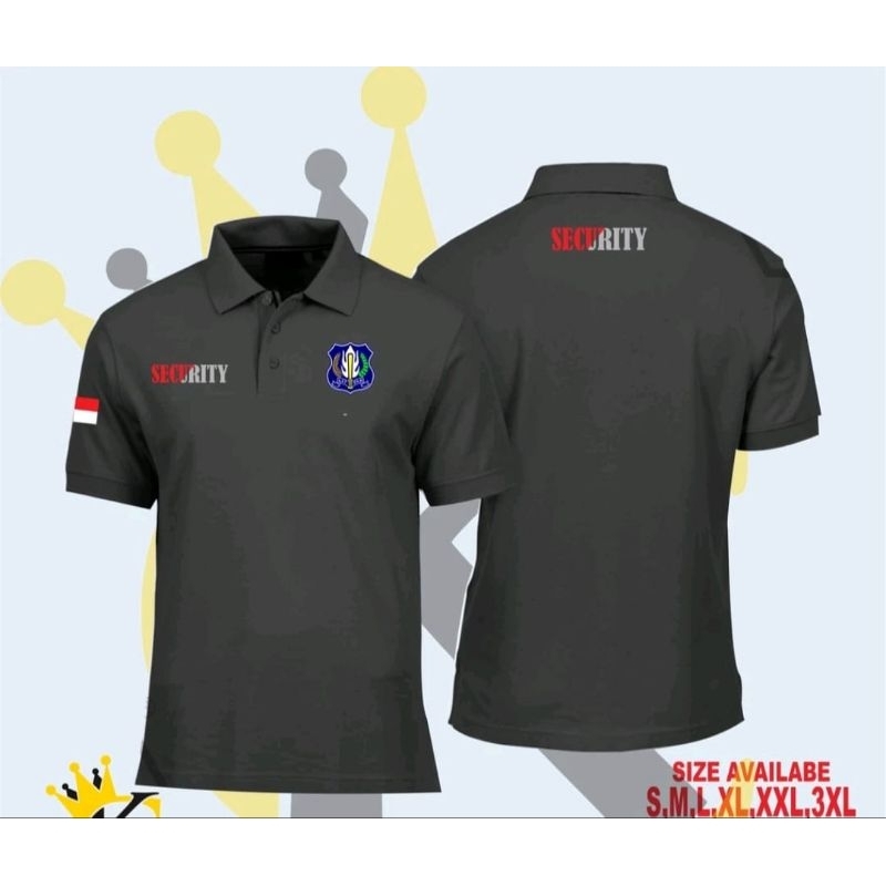 BAJU POLO SECURITY SIMPEL MERAH PUTIH NEW