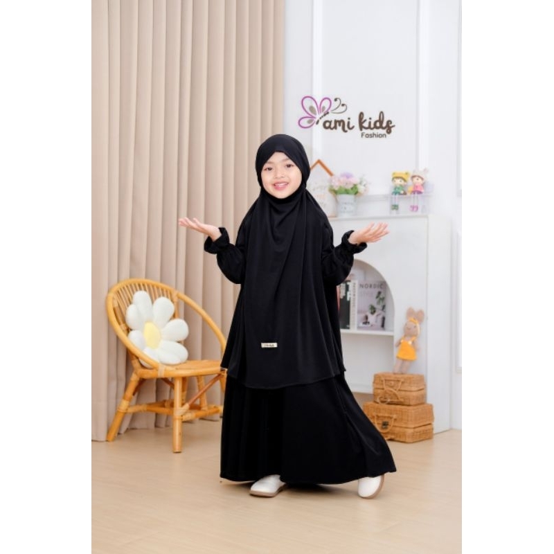 Gamis anak perempuan /Baju syar'i  anak umur 1- 12 tahun /Frech khimar Humaira set
