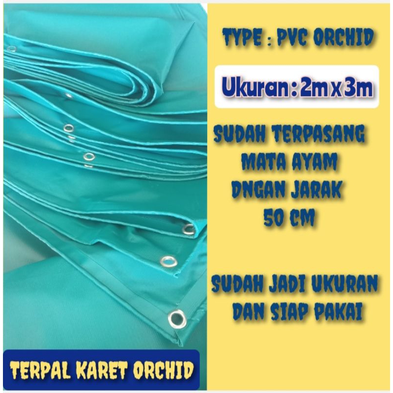 terpal karet Orchid , ukuran 2x3