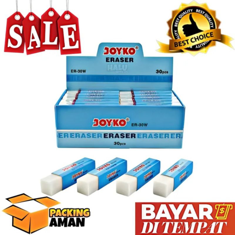 

(BISA COD) PROMO 1 Pcs Eraser / Penghapus Panjang Joyko ER-30W / Karet Penghapus Putih