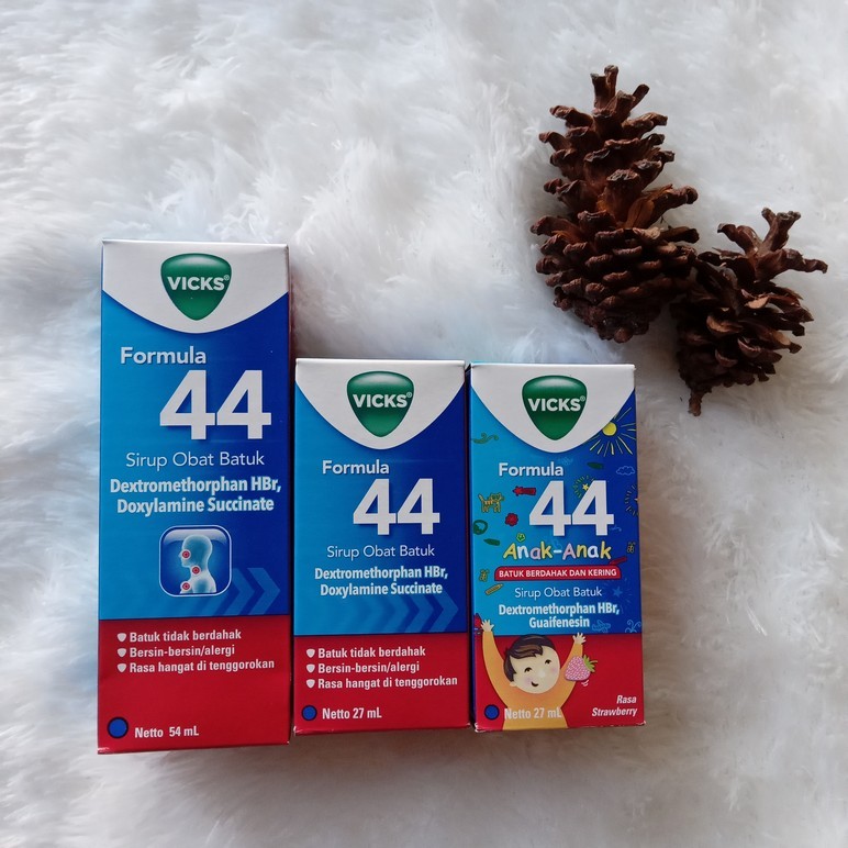 VICKS | VICKS FORMULA 44 | VICKS FORMULA 44 ANAK | VICKS FORMULA 44 DEWASA | BATUK BERDAHAK | FLU | 