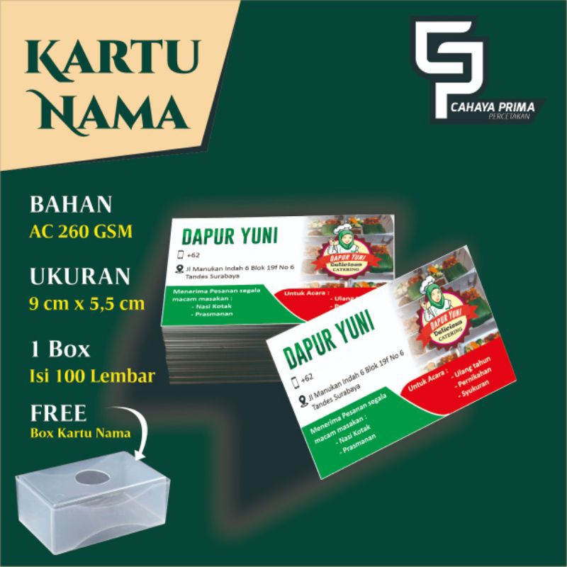 

[ PAKET 1 BOX ] Kartu nama perusahaan swasta, bank, ukm